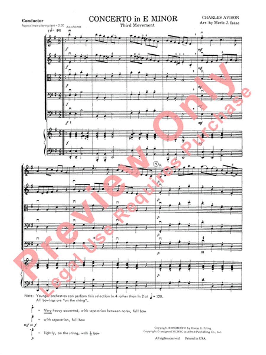 Concerto in E minor Concerto in E minor String Orchestra scores gallery preview page 4