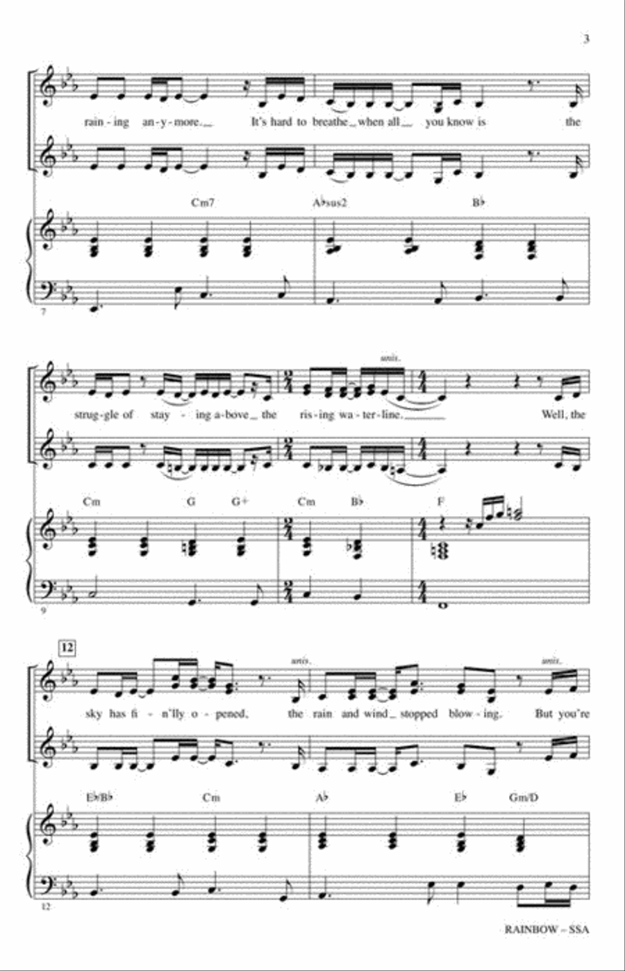 Rainbow Rainbow SSA scores gallery preview page 4