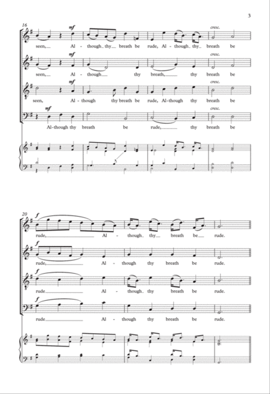 Blow, Blow, Thou Winter Wind (arr. Desmond Ratcliffe) 4-Part scores gallery preview page 3
