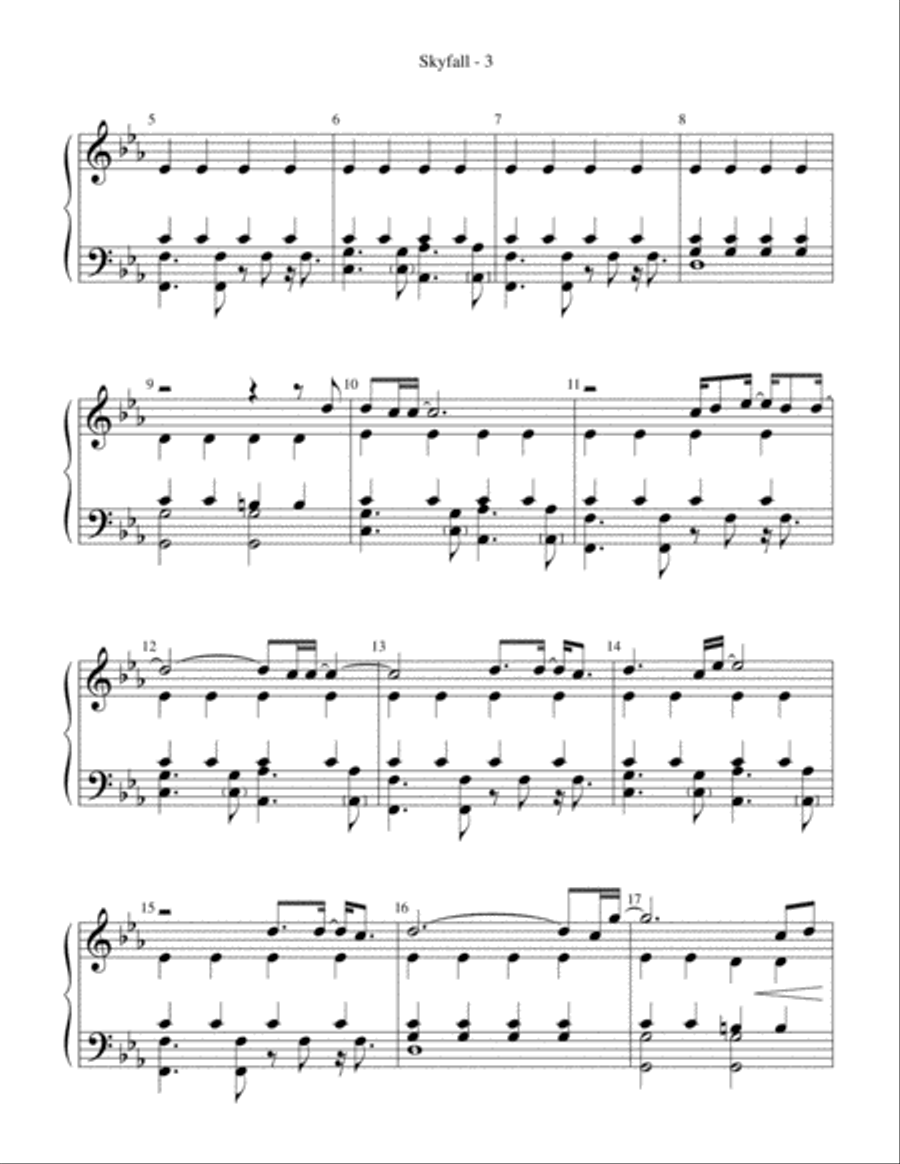 Skyfall Handbell Choir scores gallery preview page 3