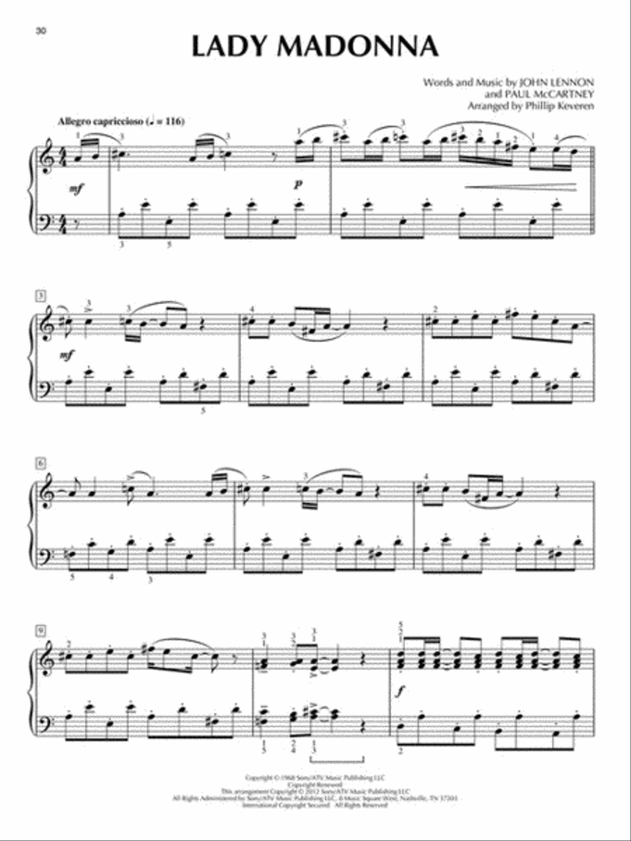The Beatles for Classical Piano Piano Solo scores gallery preview page 4