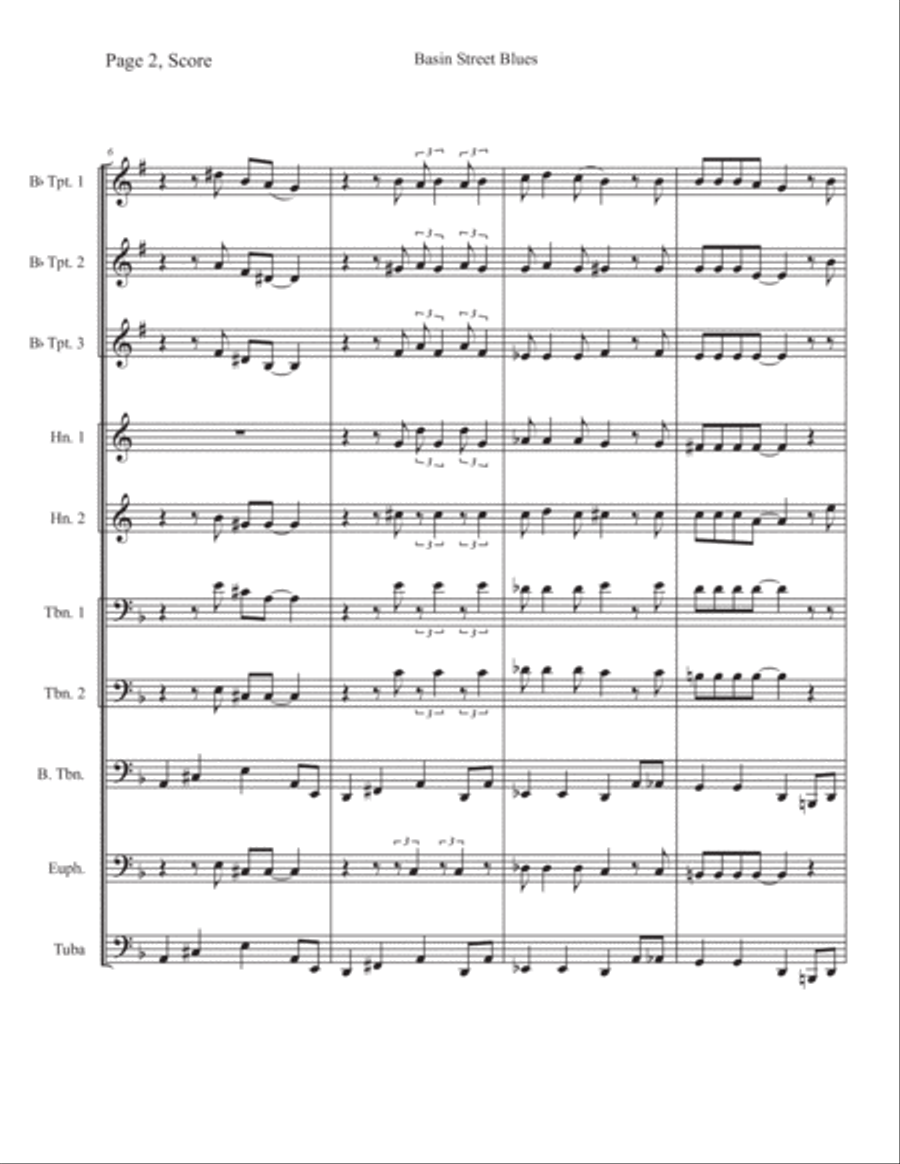Basin Street Blues Brass Ensemble scores gallery preview page 2