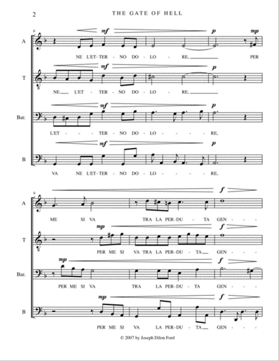 The Gate of Hell for men's choir (ATBarB) Men's Choir scores gallery preview page 2