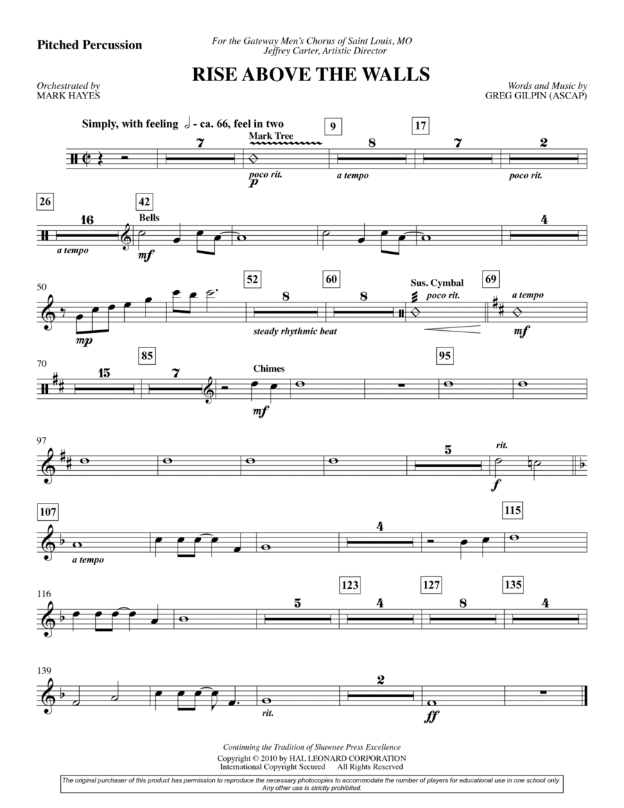 Rise Above The Walls - Pitched Percussion Percussion scores gallery preview page 1
