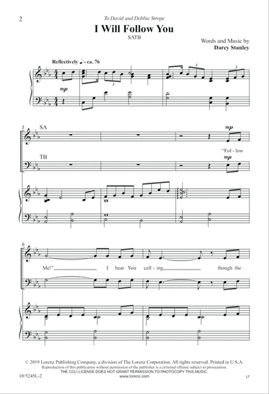 I Will Follow You 4-Part scores gallery preview page 2