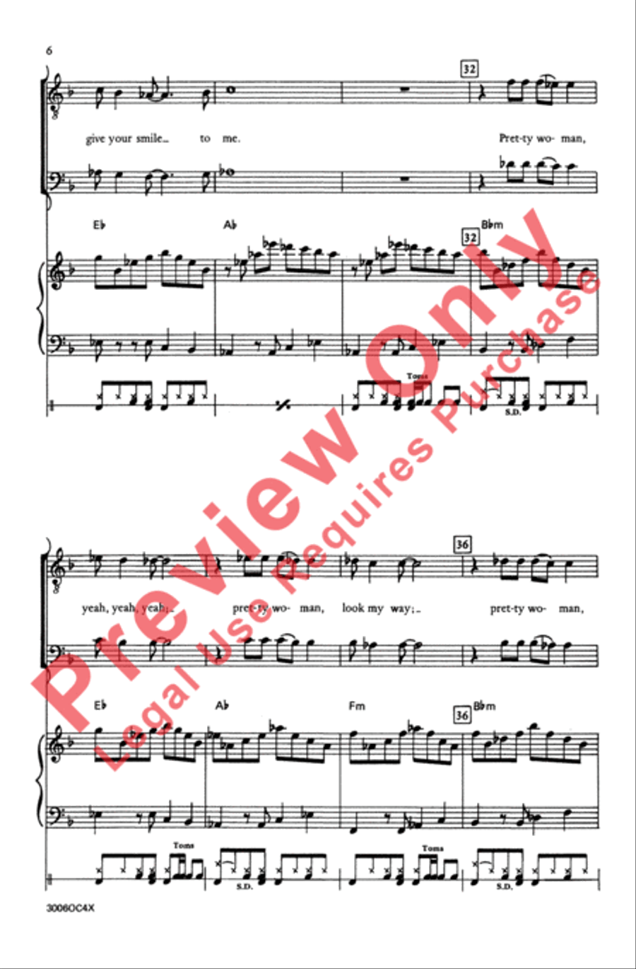 Oh, Pretty Woman Men's Choir scores gallery preview page 6