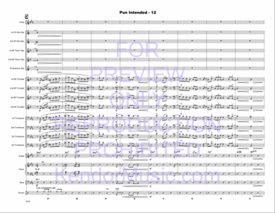 Pun Intended (Full Score) Jazz Ensemble scores gallery preview page 13