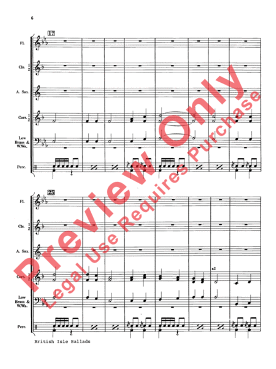 British Isle Ballads Concert Band scores gallery preview page 7