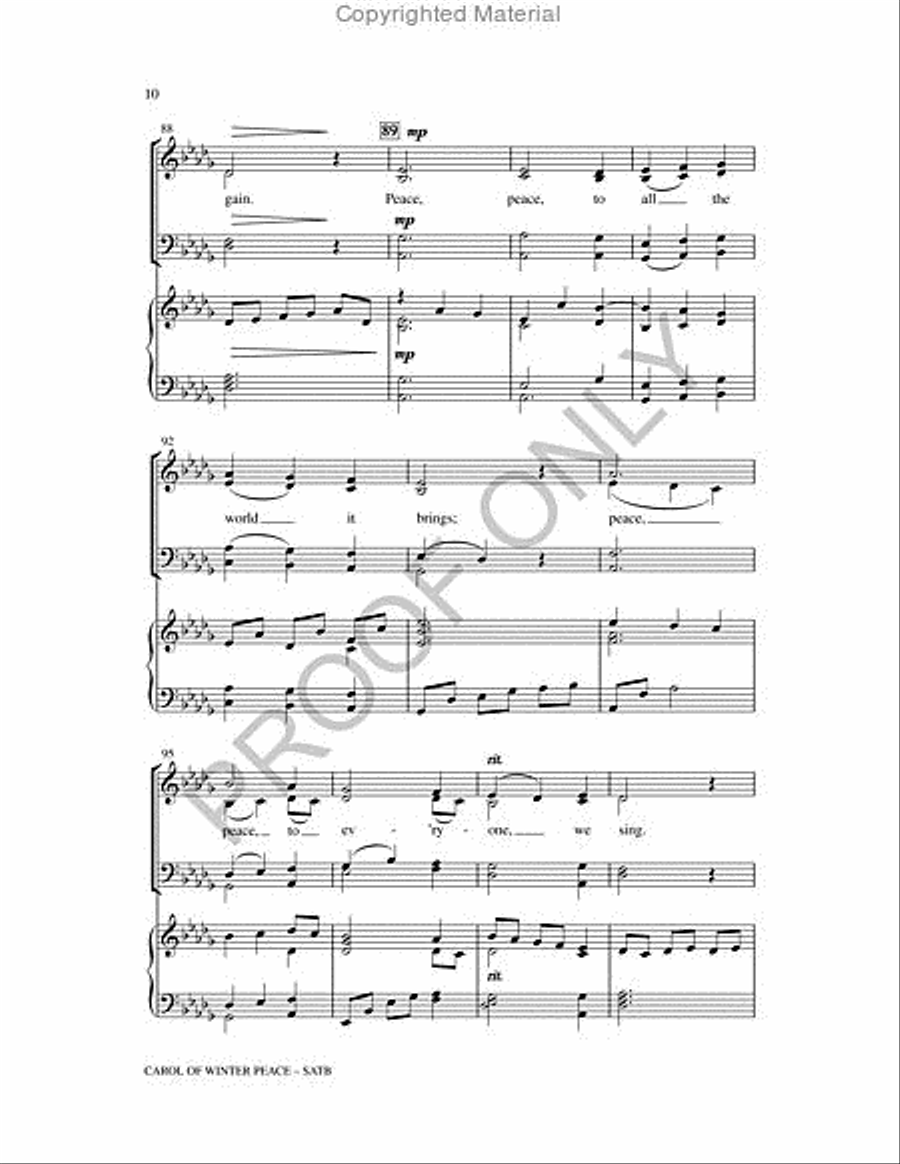 Carol Of Winter Peace 4-Part scores gallery preview page 10