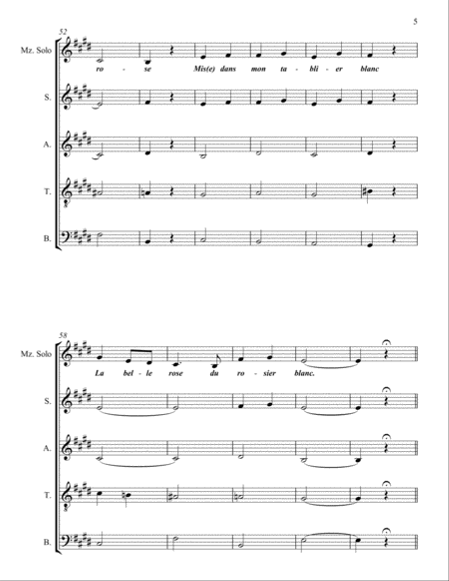 J'AI CUEILLI LA BELLE ROSE 4-Part scores gallery preview page 5