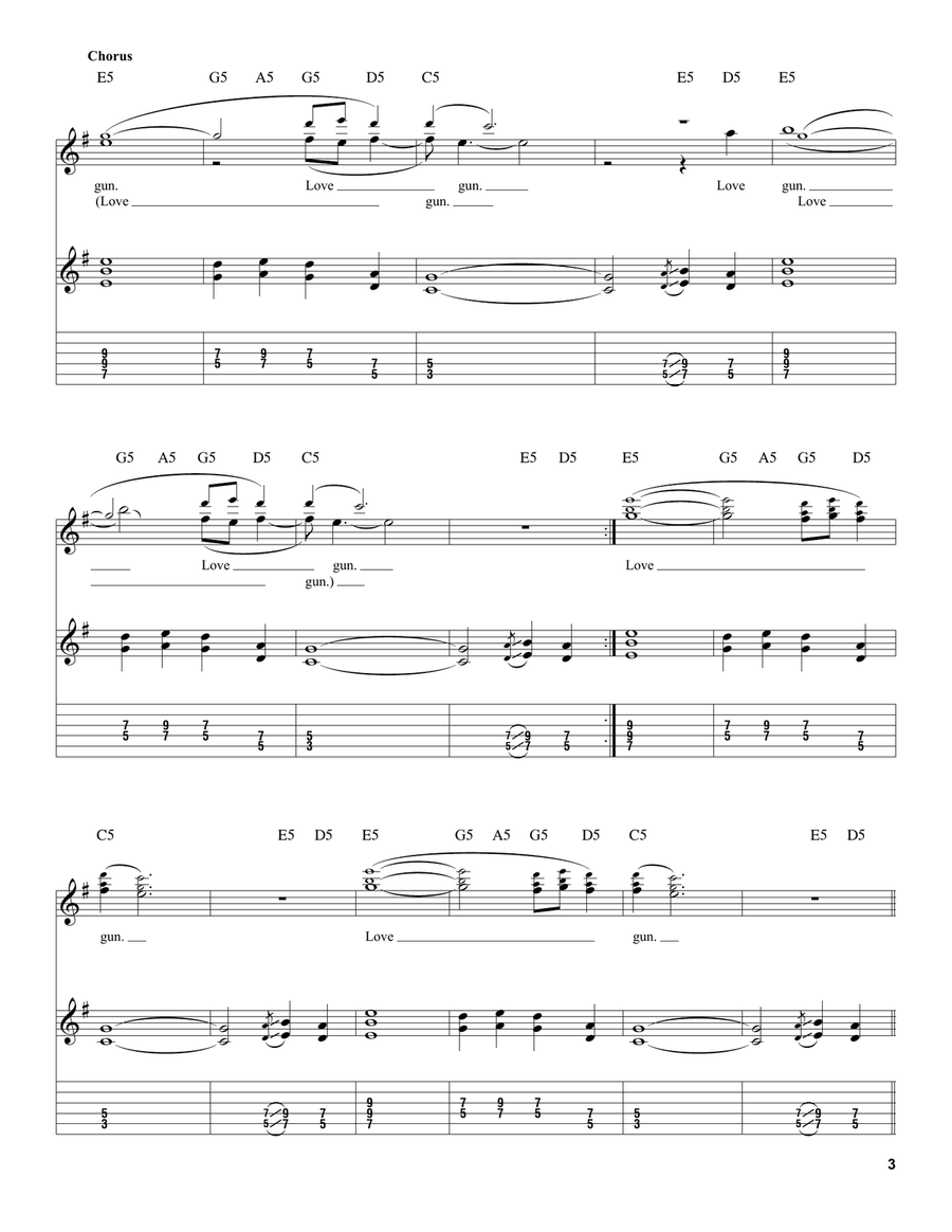 Love Gun Love Gun Acoustic Guitar scores gallery preview page 3