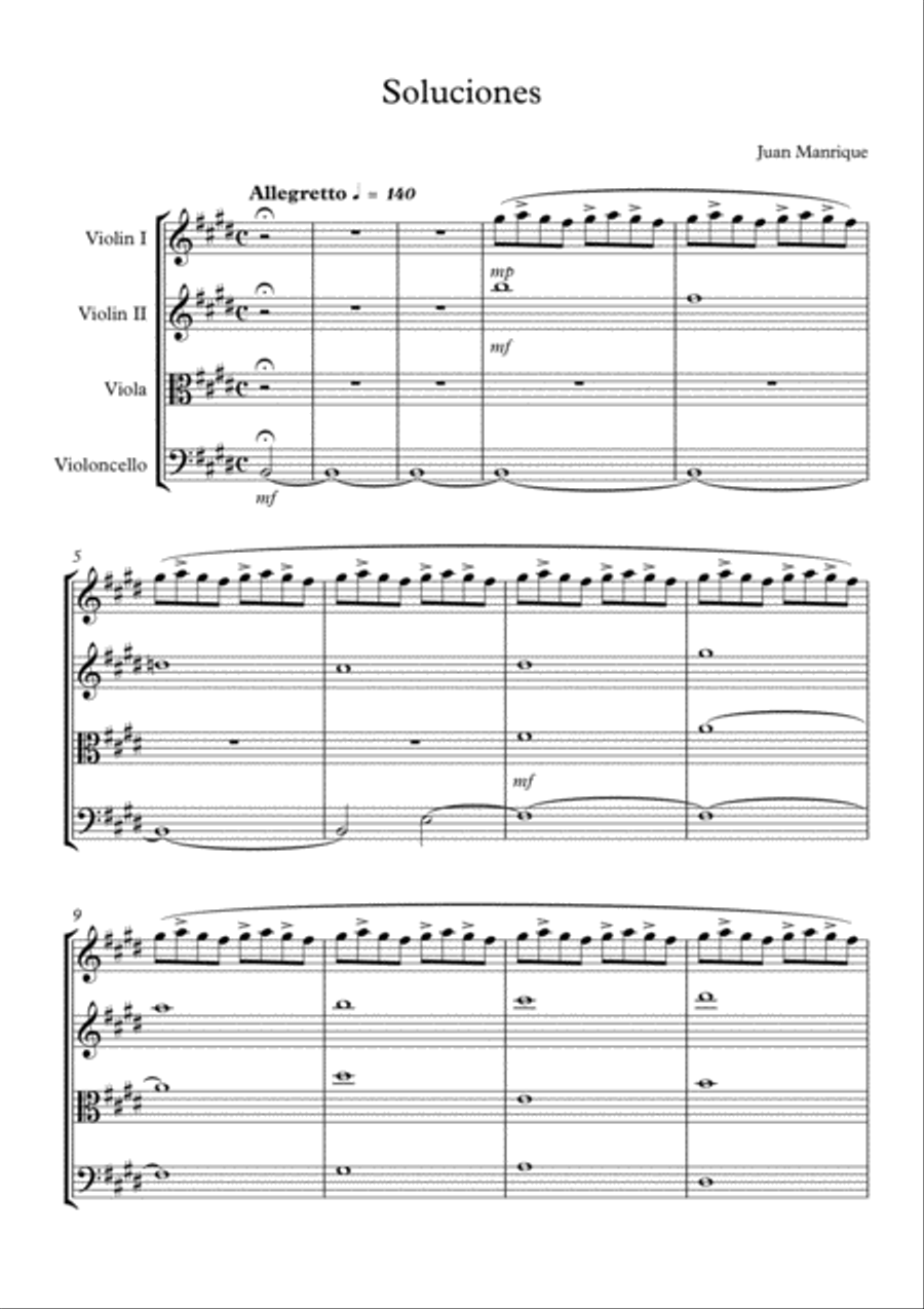 Soluciones String Quartet scores gallery preview page 1
