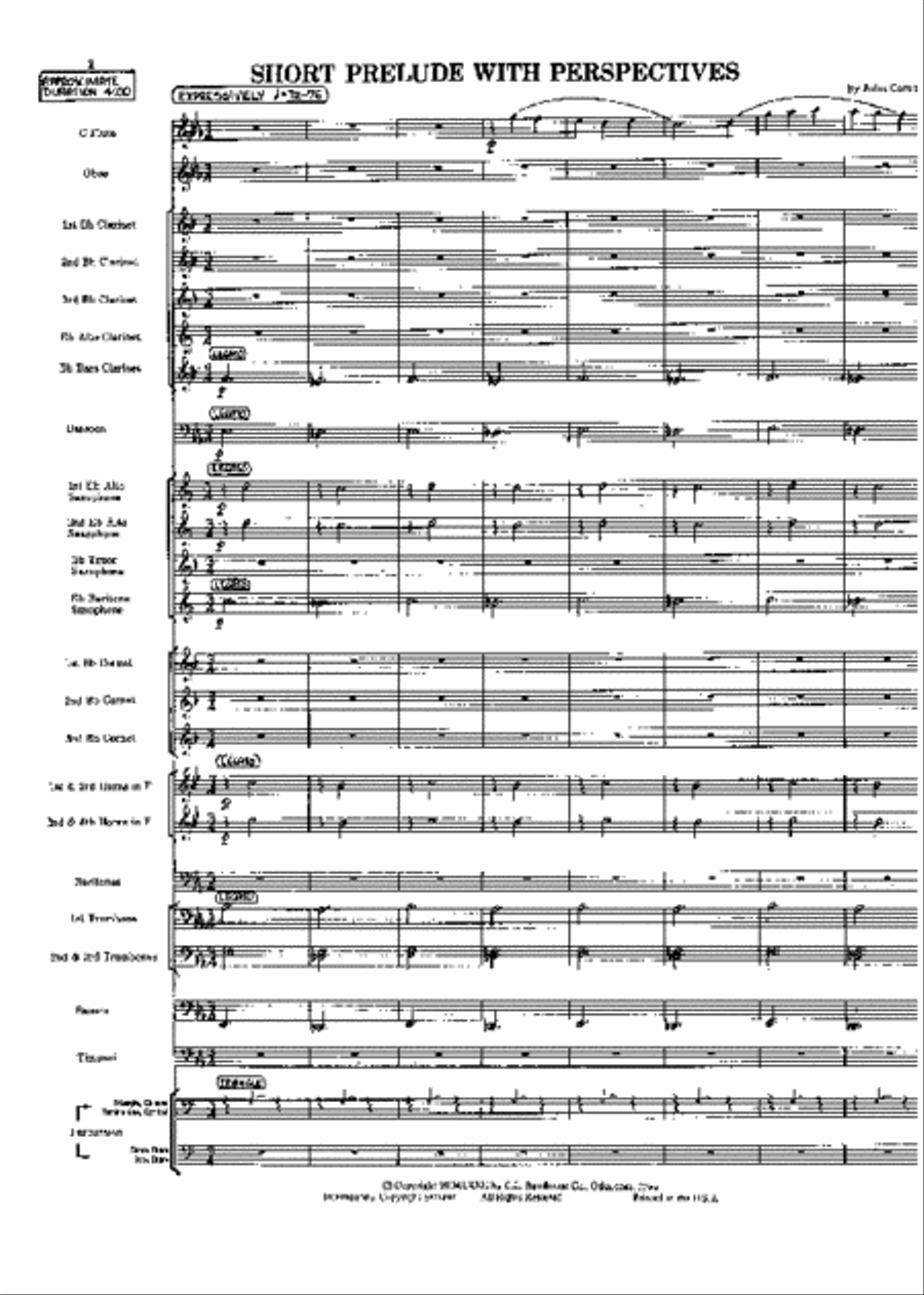 Short Prelude With Perspectives Concert Band scores gallery preview page 2