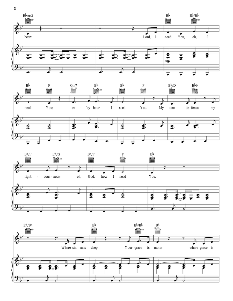 Lord, I Need You Guitar scores gallery preview page 2