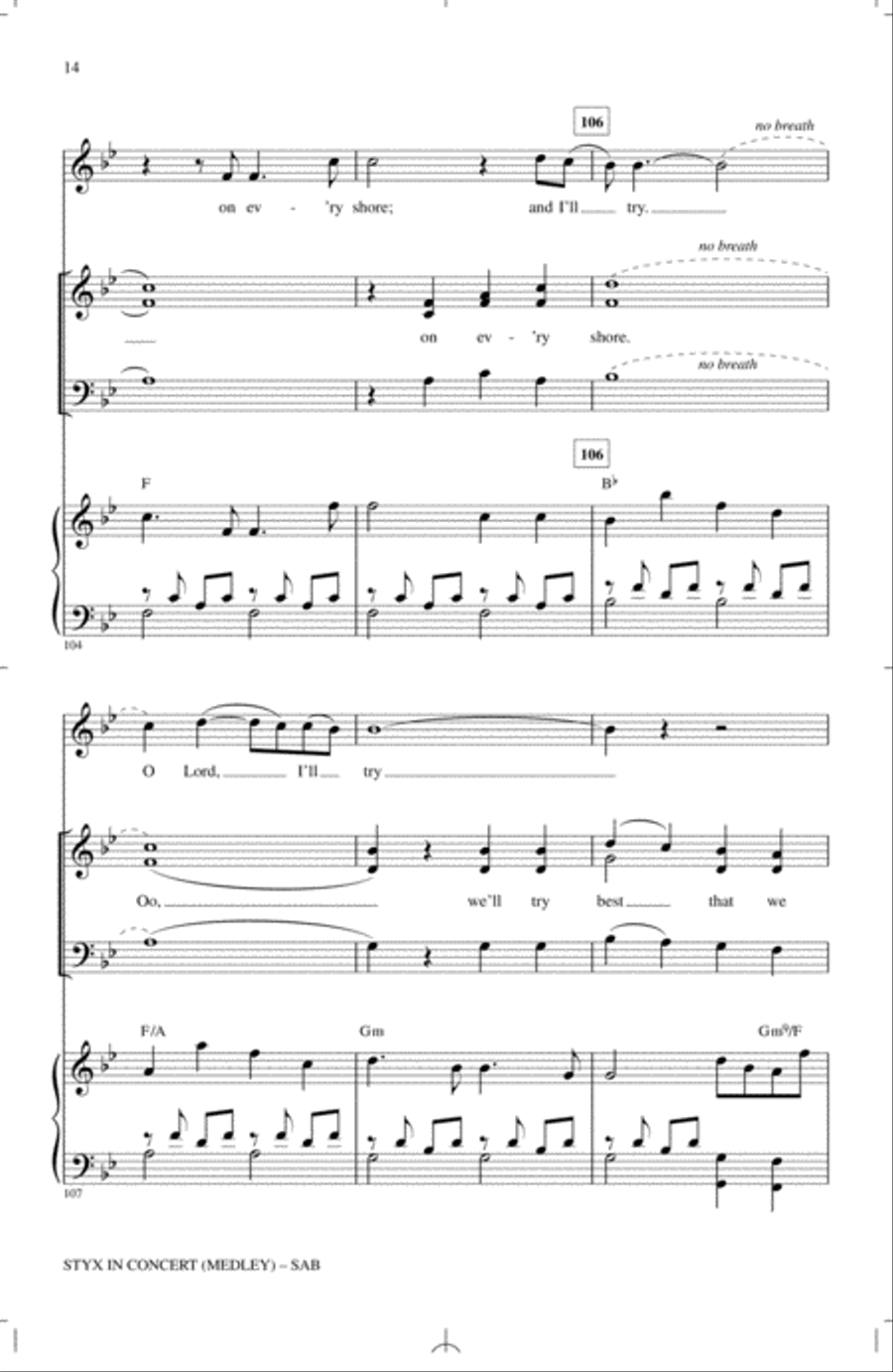 Styx In Concert (Medley) 3-Part scores gallery preview page 13
