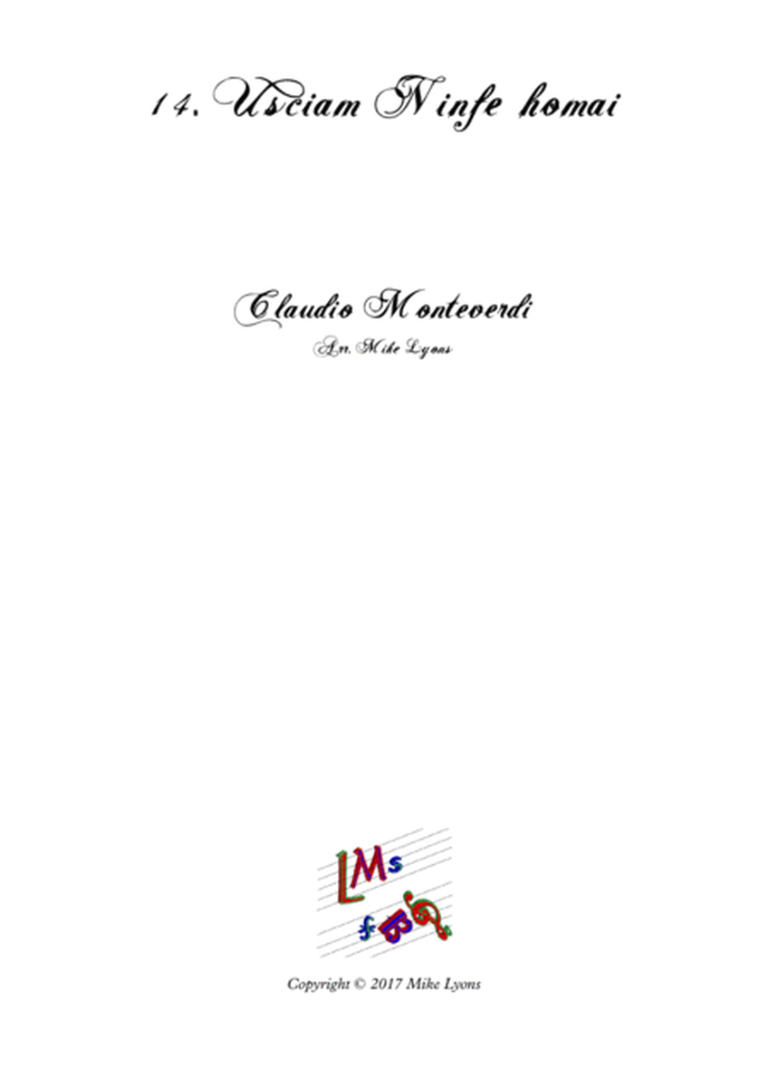 Monteverdi First Book of Madrigals - No 14. Usciam Ninfe Homai image number null