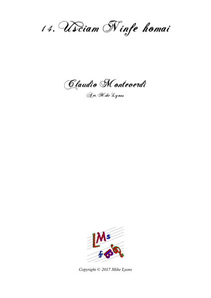 Monteverdi First Book of Madrigals - No 14. Usciam Ninfe Homai image number null