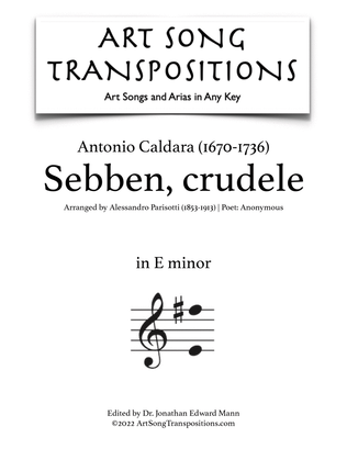 CALDARA: Sebben, crudele (transposed to E minor)