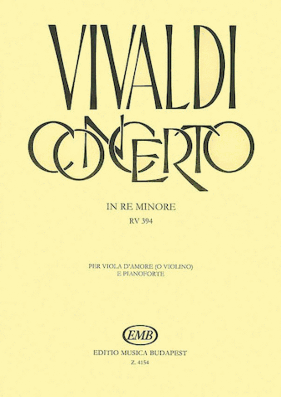 Concerto D Minor Rv394 Viola D