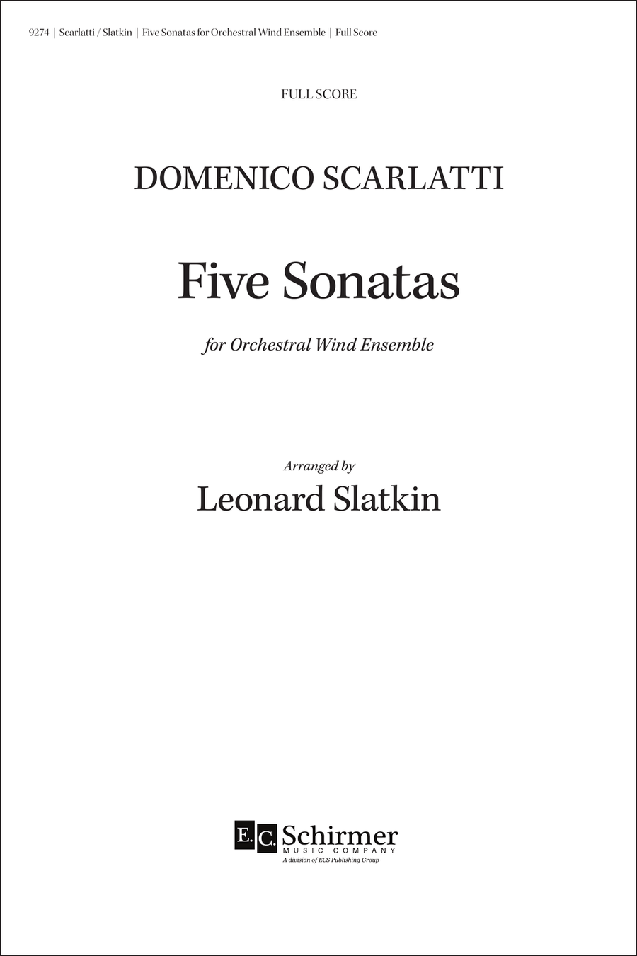 Five Sonatas (Downloadable Additional Full Score) Score scores gallery preview page 1