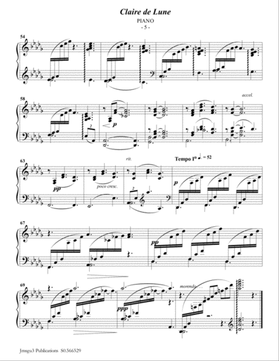 Debussy: Claire de Lune for English Horn & Piano English Horn scores gallery preview page 5