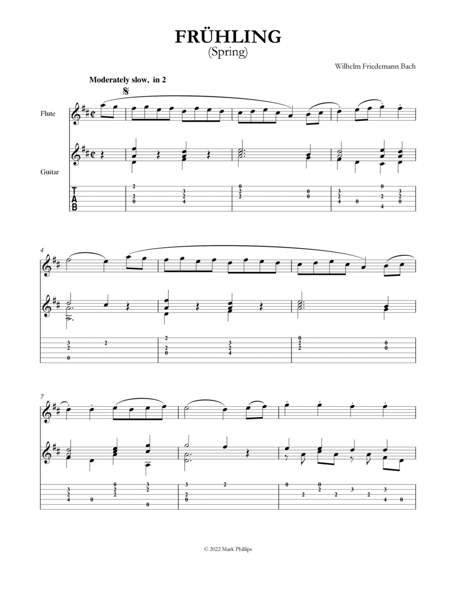 Frühling (Spring) Flute scores gallery preview page 1