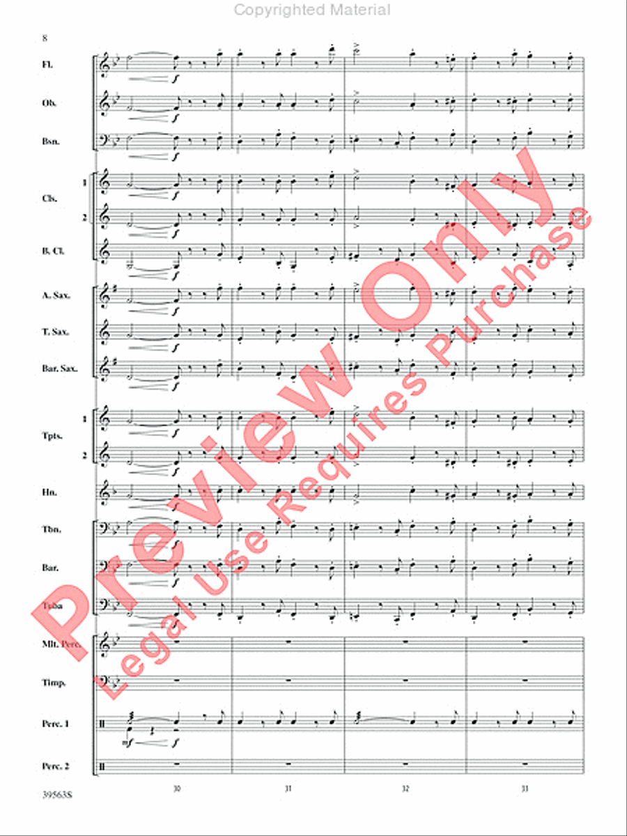 Academic Festival Overture Concert Band scores gallery preview page 9