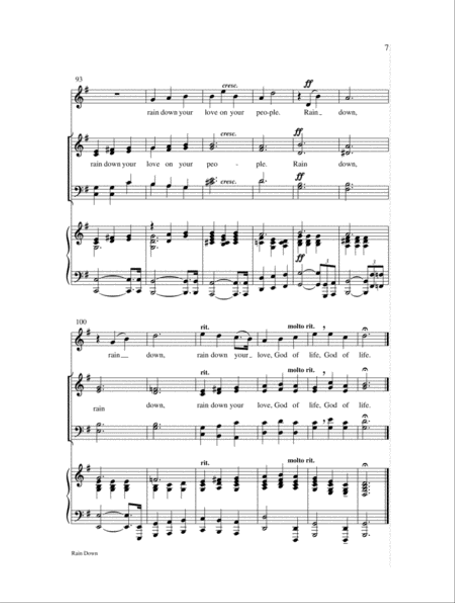 Rain Down 4-Part scores gallery preview page 7
