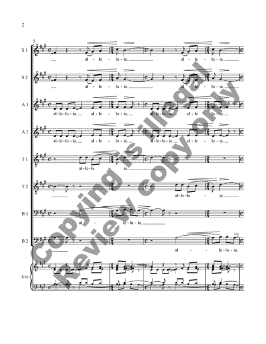 Alleluia for SSAATTBB Chorus Unaccompanied SSAATTBB scores gallery preview page 3