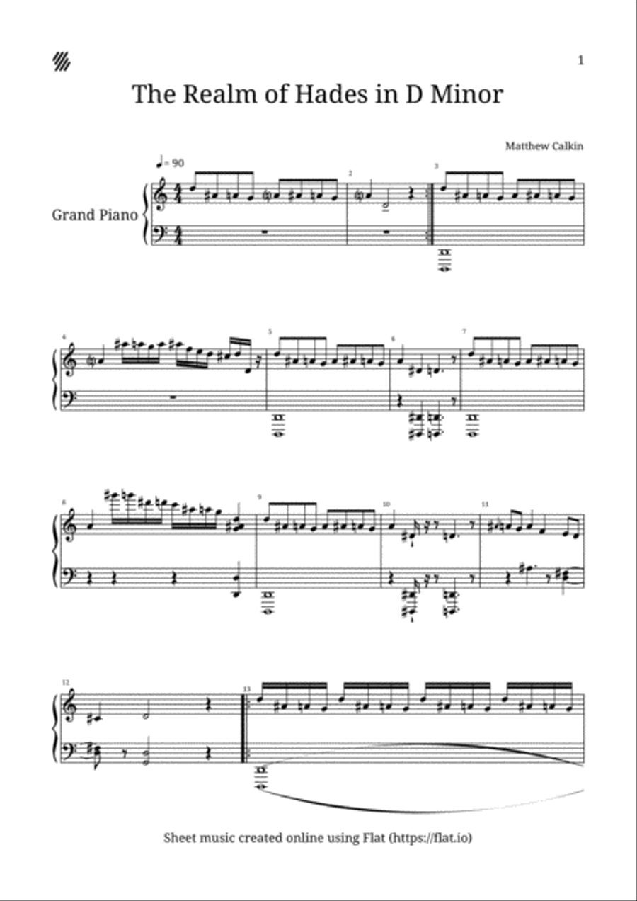 The Realm of Hades in D Minor Small Ensemble scores gallery preview page 1