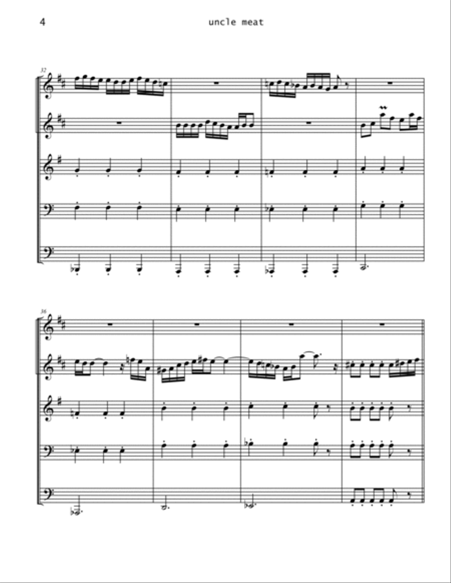 Uncle Meat Brass Ensemble scores gallery preview page 4