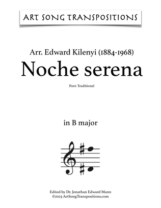 KILENYI: Noche serena (transposed to B major)