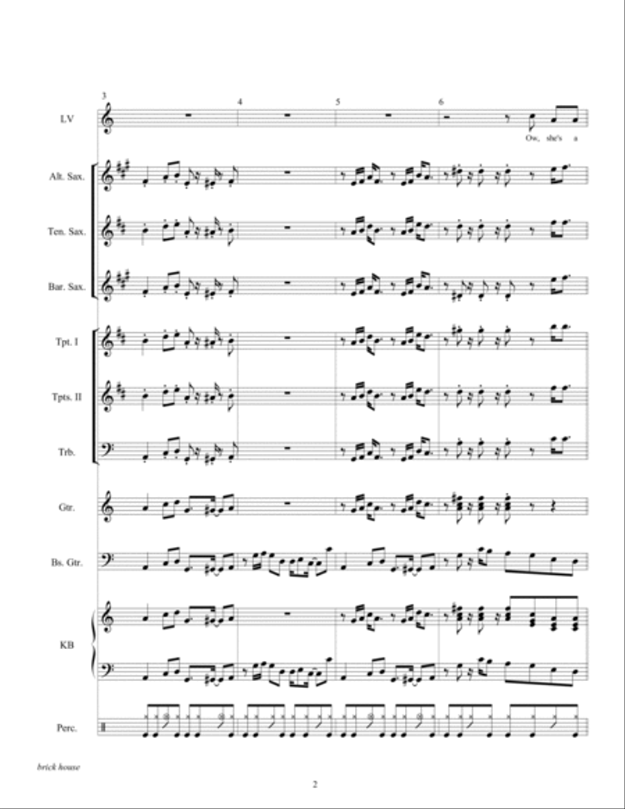 Brick House Tenor Saxophone scores gallery preview page 4