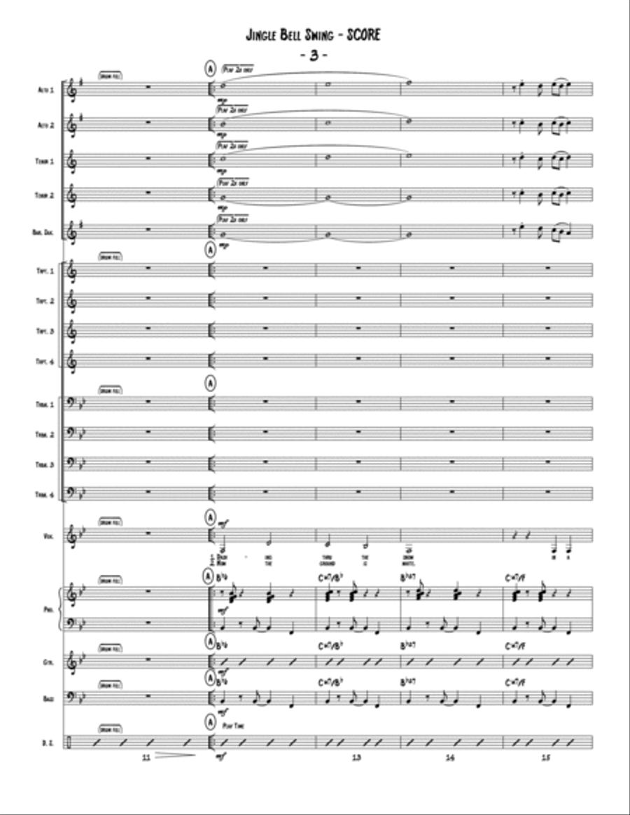 Jingle Bell Swing - Vocal Edition Jazz Ensemble scores gallery preview page 4