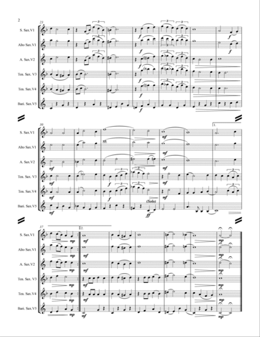 White Christmas White Christmas Saxophone Quintet scores gallery preview page 3