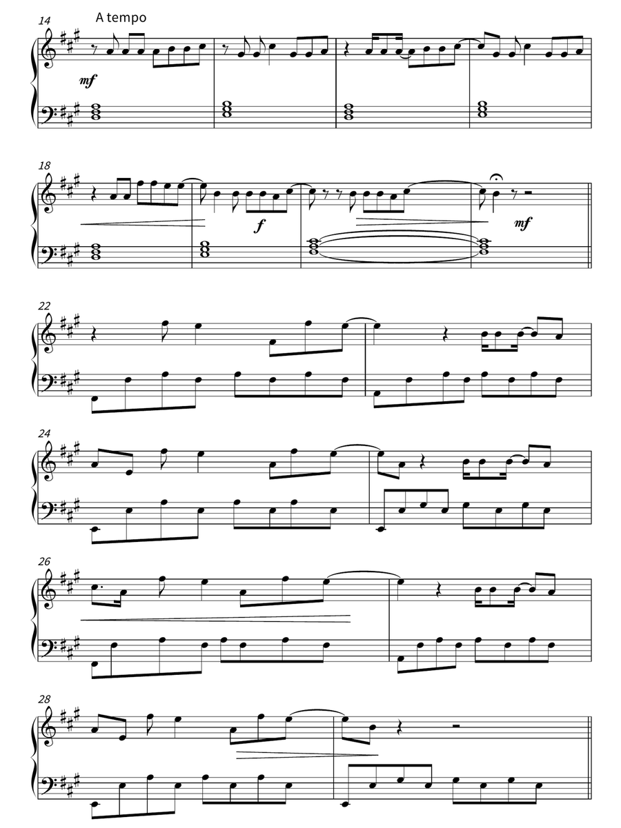 Vielleicht Piano Solo scores gallery preview page 2
