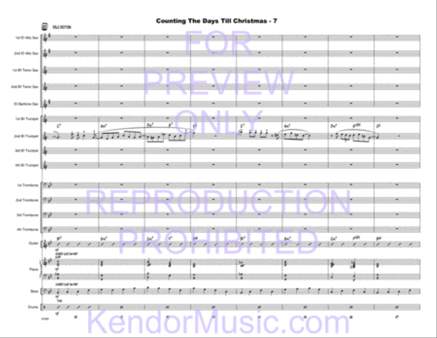 Counting The Days Till Christmas (Full Score) Jazz Ensemble scores gallery preview page 8