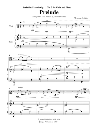Book cover for Scriabin: Prelude Op. 11 No. 2 for Viola & Piano