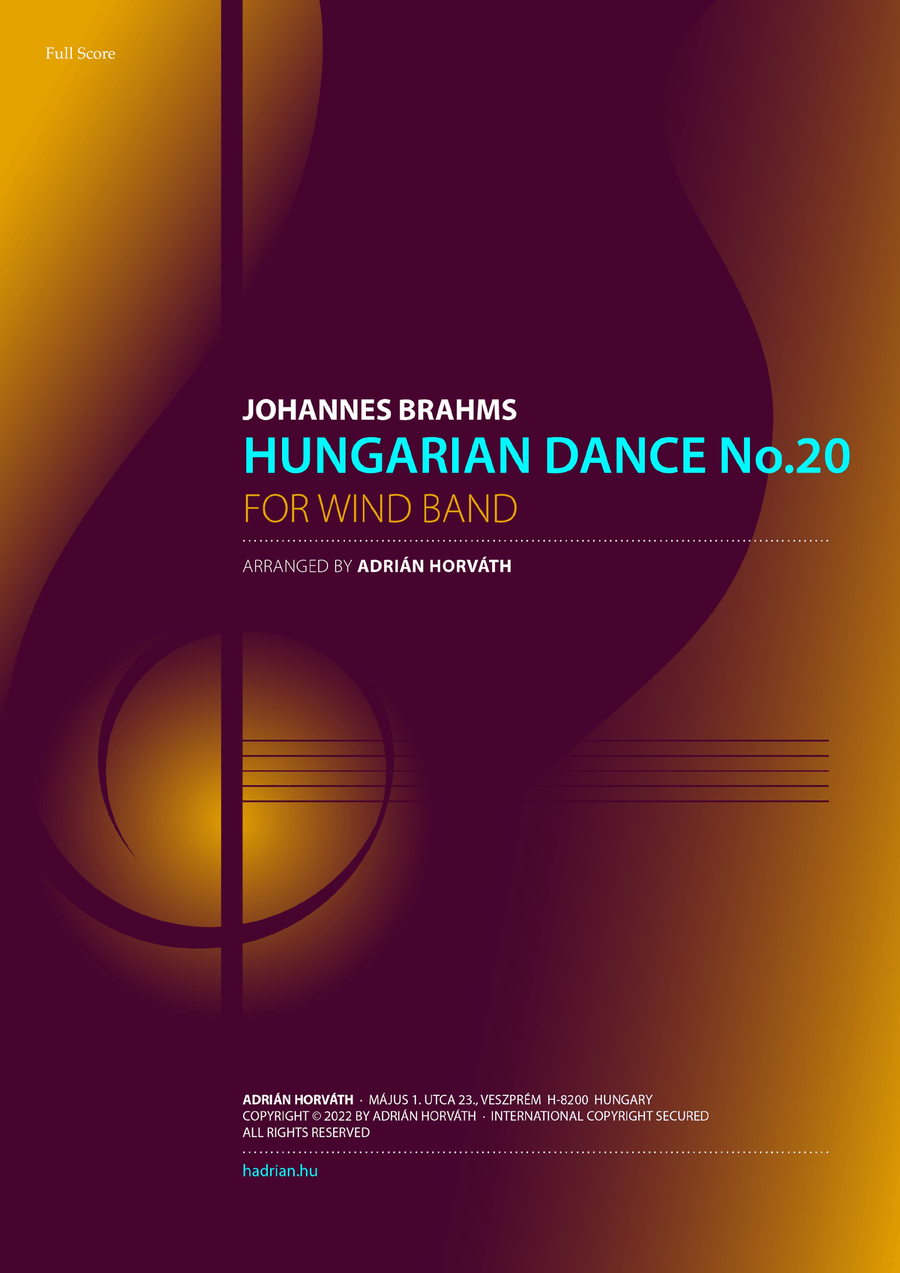 Hungarian Dance No.20 Concert Band scores gallery preview page 1
