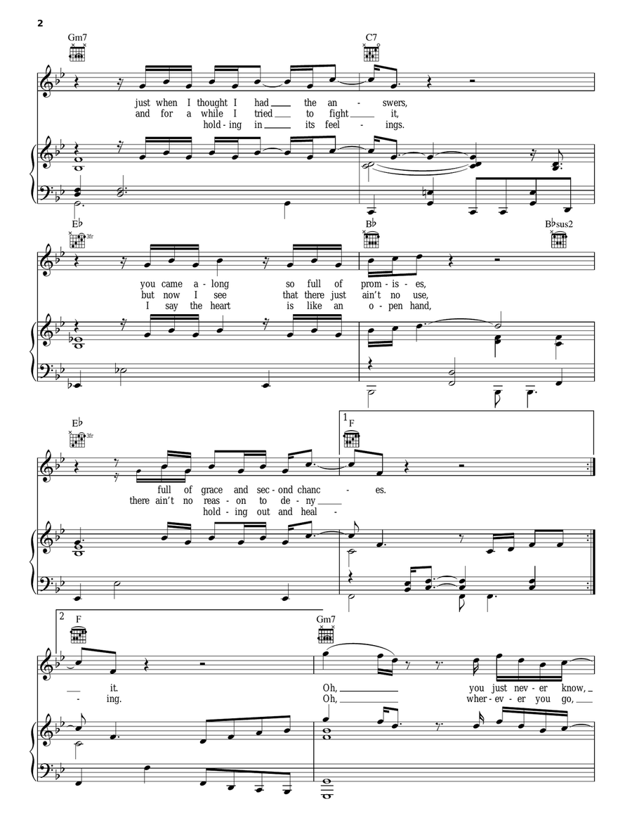 Mysterious Ways Acoustic Guitar scores gallery preview page 2