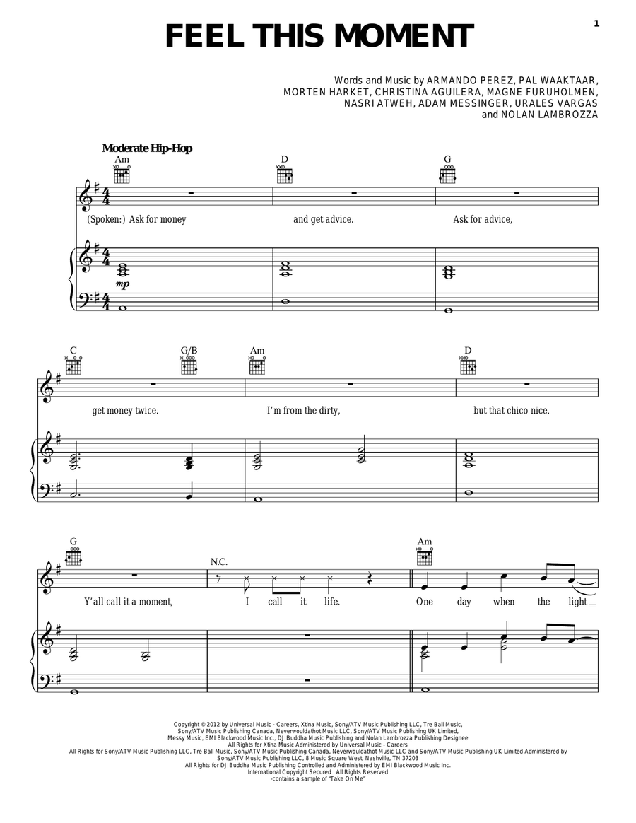 Feel This Moment Feel This Moment Acoustic Guitar scores gallery preview page 1