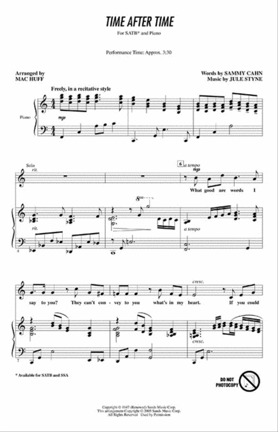Time After Time 4-Part scores gallery preview page 2