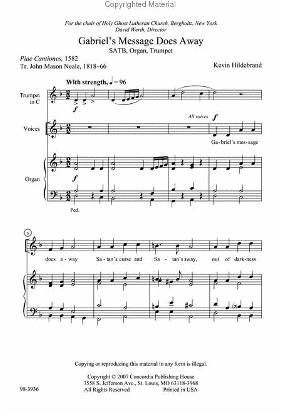 Gabriel's Message Does Away 4-Part scores gallery preview page 2