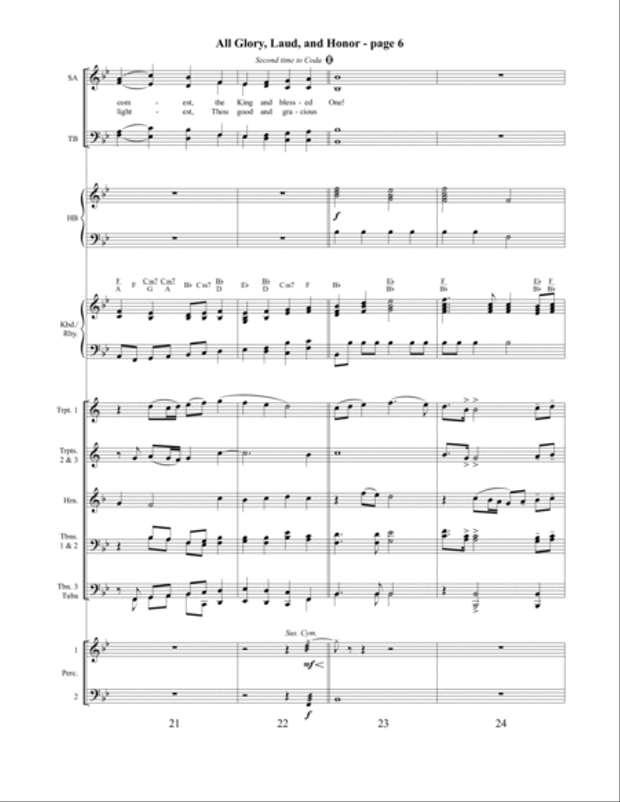All Glory, Laud, and Honor 4-Part scores gallery preview page 7