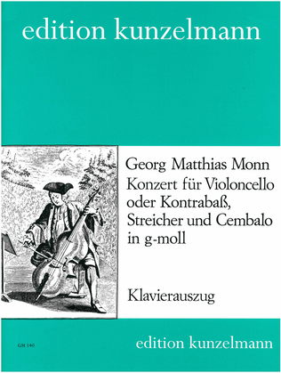 Book cover for Konzert fur Violoncello oder Kontrabass (Concerto for Cello or Bass) in G Minor