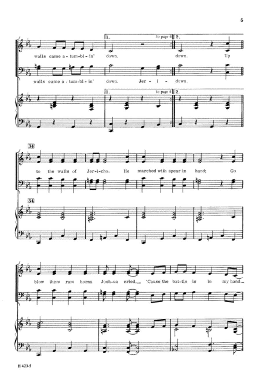 Joshua Fit the Battle of Jericho 4-Part scores gallery preview page 6