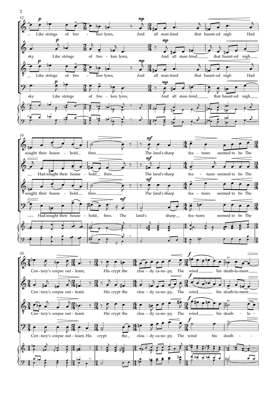 Choristers of Flight (Choral Suite for unaccompanied mixed choir) Divisi scores gallery preview page 5