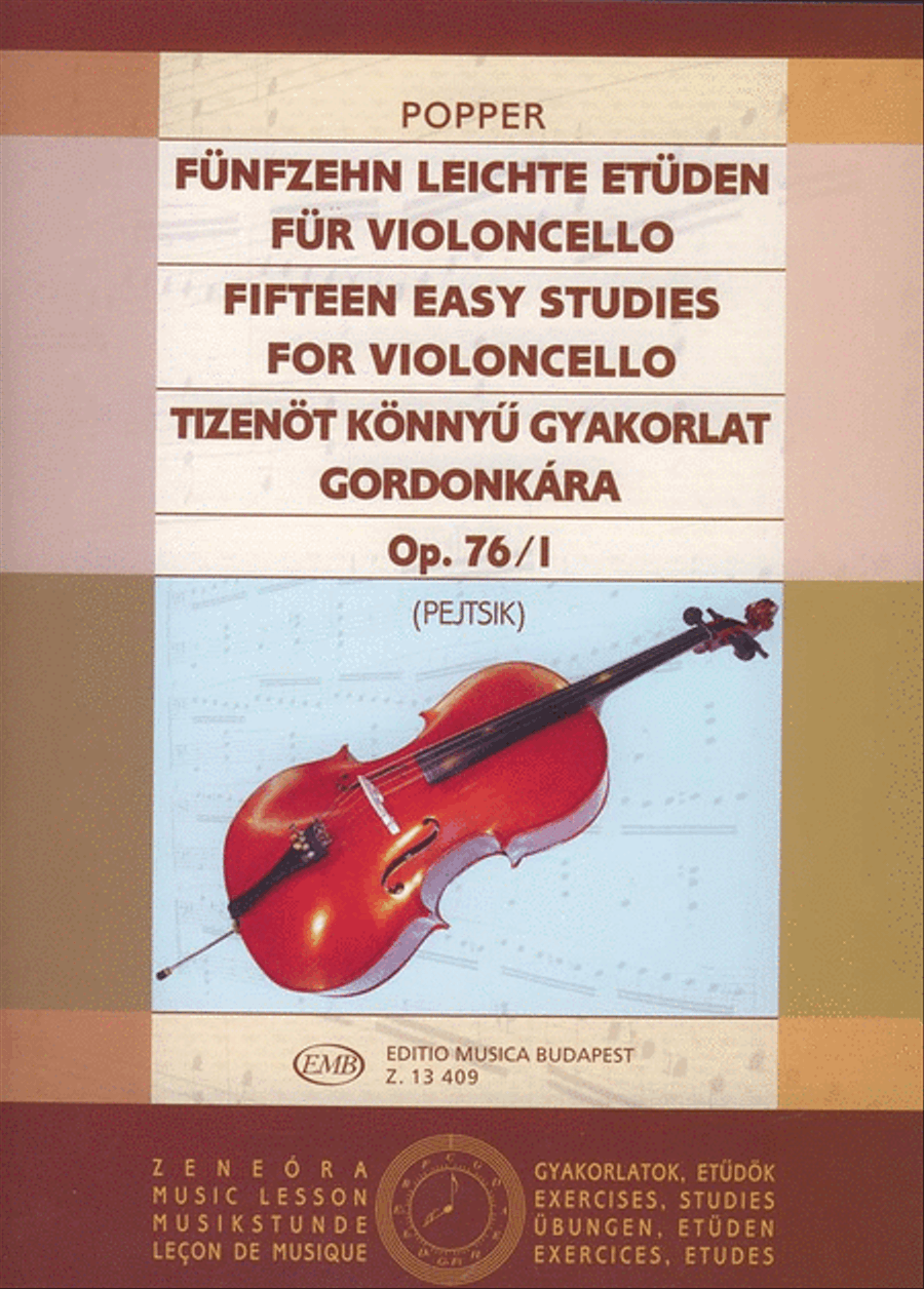 Fünfzehn leichte Etüden op. 76-1 Cello scores gallery preview page 1