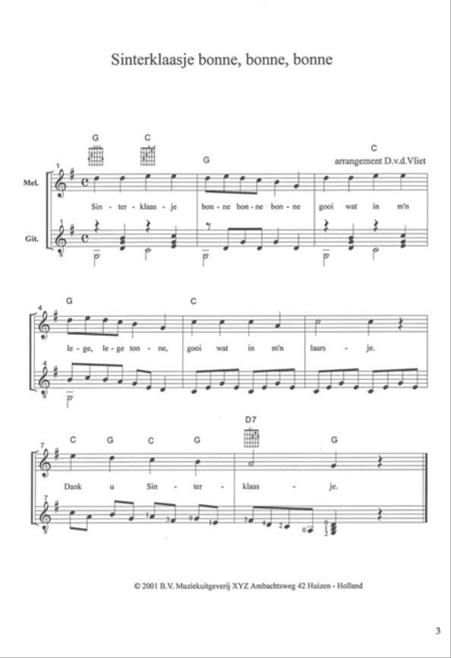 Sinterklaasliedjes Sologitaar Classical Guitar scores gallery preview page 2