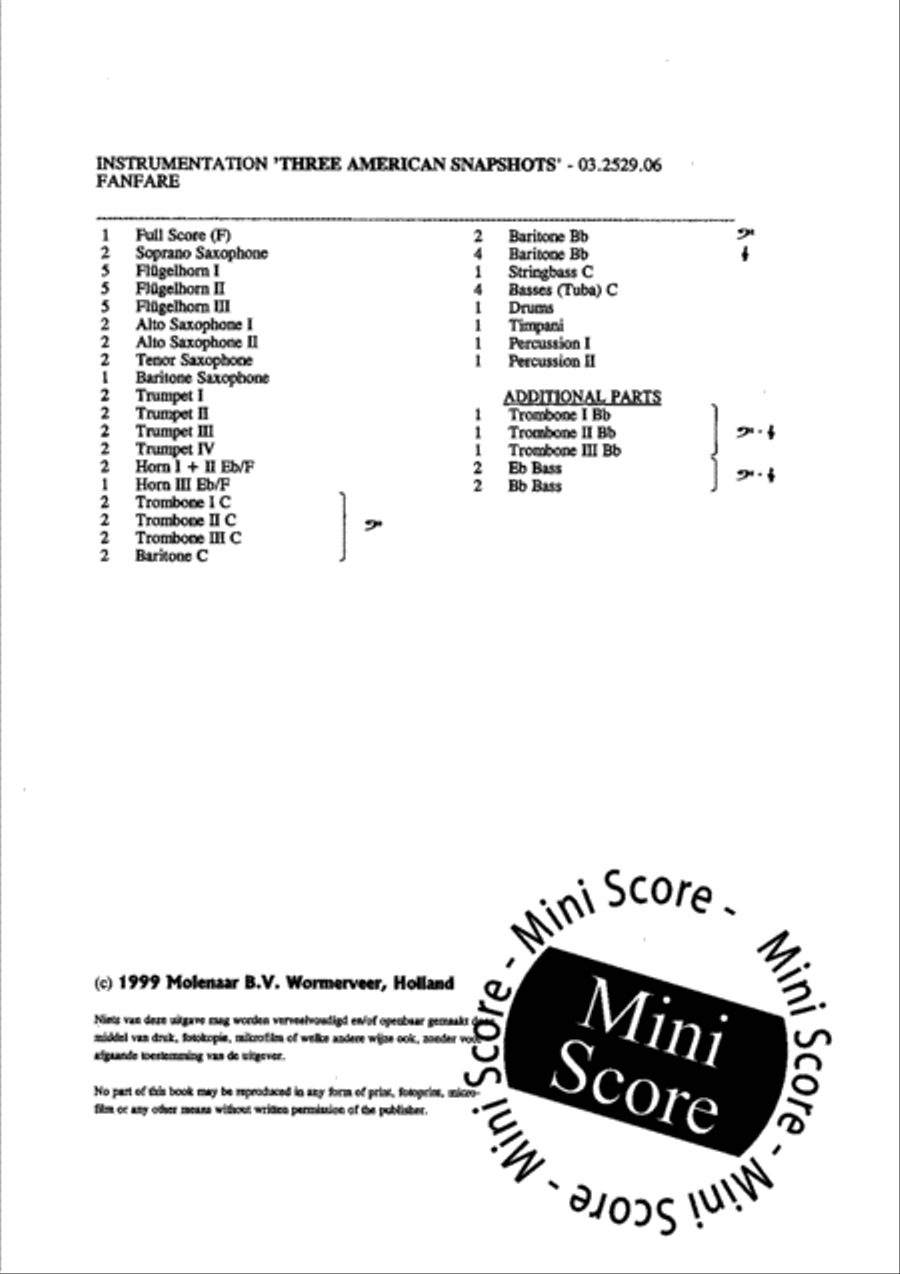 Three American Snapshots Three American Snapshots Fanfare Band scores gallery preview page 5